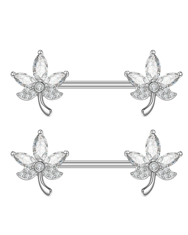 2pcs Heart Bear Dangled Nipple Piercings Screwed 14G Flower Butterfly Shield Bar Barbell Nipple Ring Piercing Nombril Jewelry