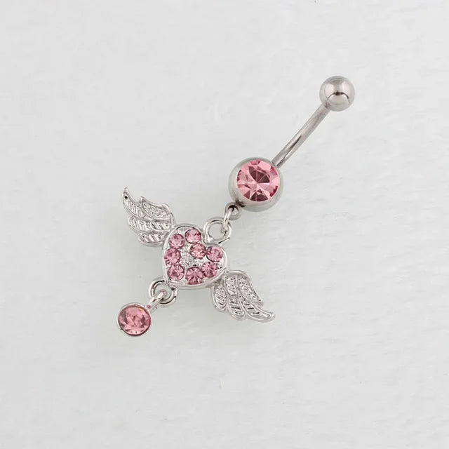 1PCS Bat Belly Button Piercing Jewelry 14G Claw Belly Ring Body Piercing Bee Navel Piercing Heart Belly Bars Piercings Ombligo