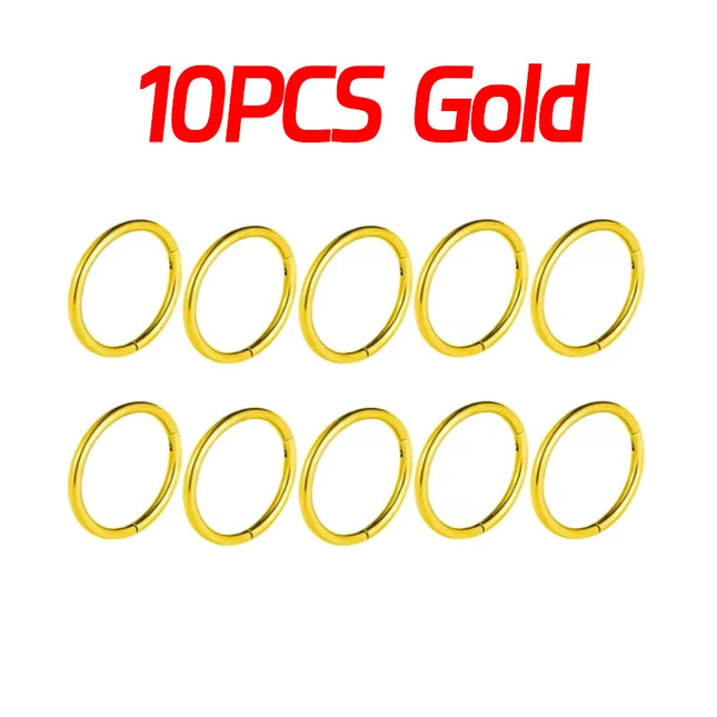 Nose Rings Septum Piercing Clicker Nose Hoops Piercings Titanium Hinged Segment Rings Helix Piercing Unisex Body Jewelry Earring