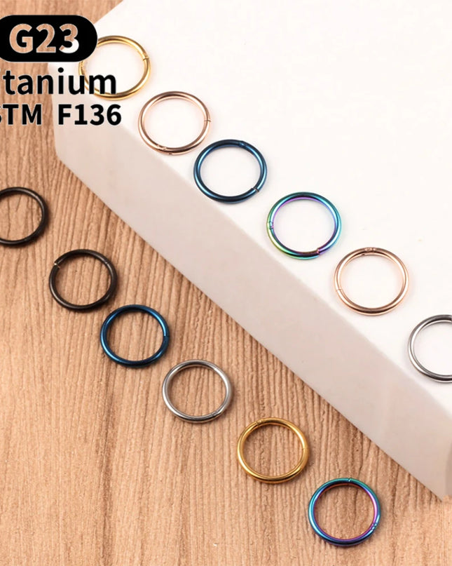 Nose Rings G23 Titanium Lip Ring For Women And Men Piercing Jewelry Hoop Earrings Mixed Color Body Clips Hinged