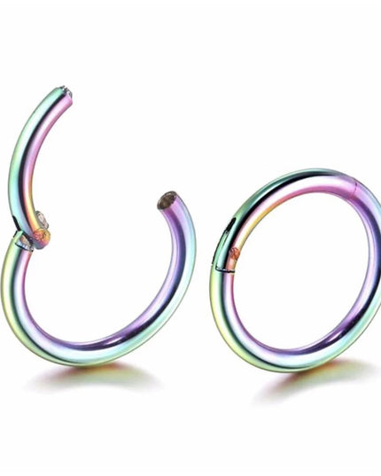 Surgical Steel Nose Rings Septum Piercing Earrings Hinged Segment Clicker Hoop Lip Nipple Ear Cartilage Helix Perforated Jewelry