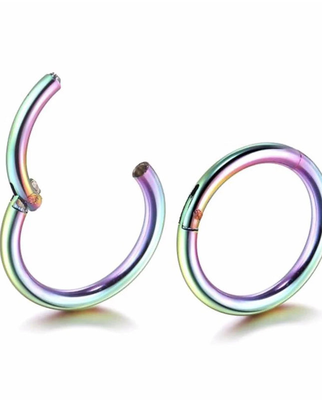 Surgical Steel Nose Rings Septum Piercing Earrings Hinged Segment Clicker Hoop Lip Nipple Ear Cartilage Helix Perforated Jewelry