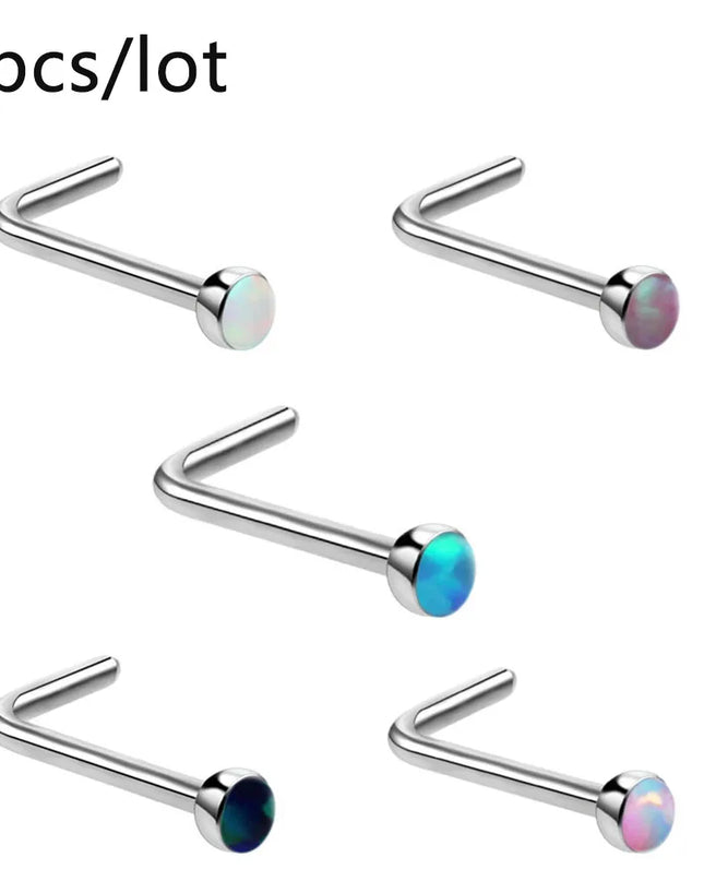 3/4/5/8/10/15/30pcs/lot Fake Nose Studs Ring Piercing Sets L-S-Shaped Curved Nose Rings Pack Steel Star Heart Moon Nose Jewelry