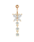 Navel & Bell Button Rings / body / 1pc|rose gold-butterfly