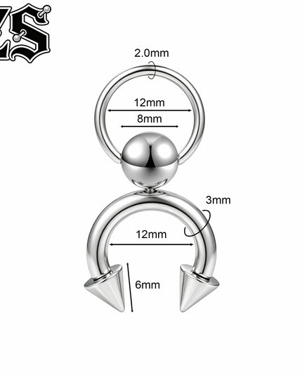 ZS 14/12G 1 PC/1 Pair Stainless Steel Nipple Rings Pendant Nipple Piercings Horseshoe Dangle Taper Private Piercing Body Jewelry