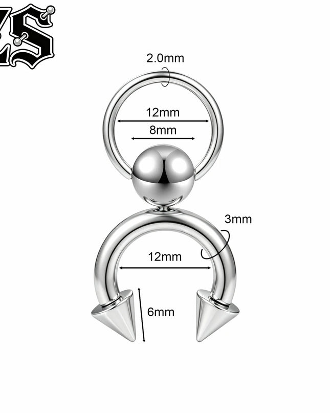 ZS 14/12G 1 PC/1 Pair Stainless Steel Nipple Rings Pendant Nipple Piercings Horseshoe Dangle Taper Private Piercing Body Jewelry