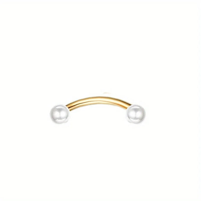 Drperfect Piercing Jewelry 16G Surgical Steel  Curved Barbell Eyebrow Rings Lip Belly Button Piercing Heart Moon Earrings