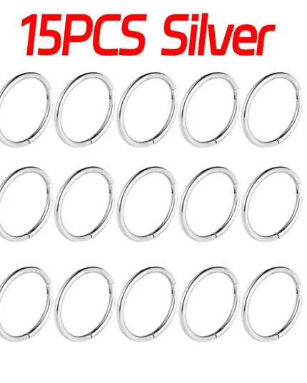 Nose Rings Septum Piercing Clicker Nose Hoops Piercings Titanium Hinged Segment Rings Helix Piercing Unisex Body Jewelry Earring