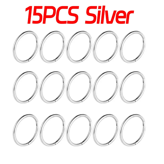 Nose Rings Septum Piercing Clicker Nose Hoops Piercings Titanium Hinged Segment Rings Helix Piercing Unisex Body Jewelry Earring