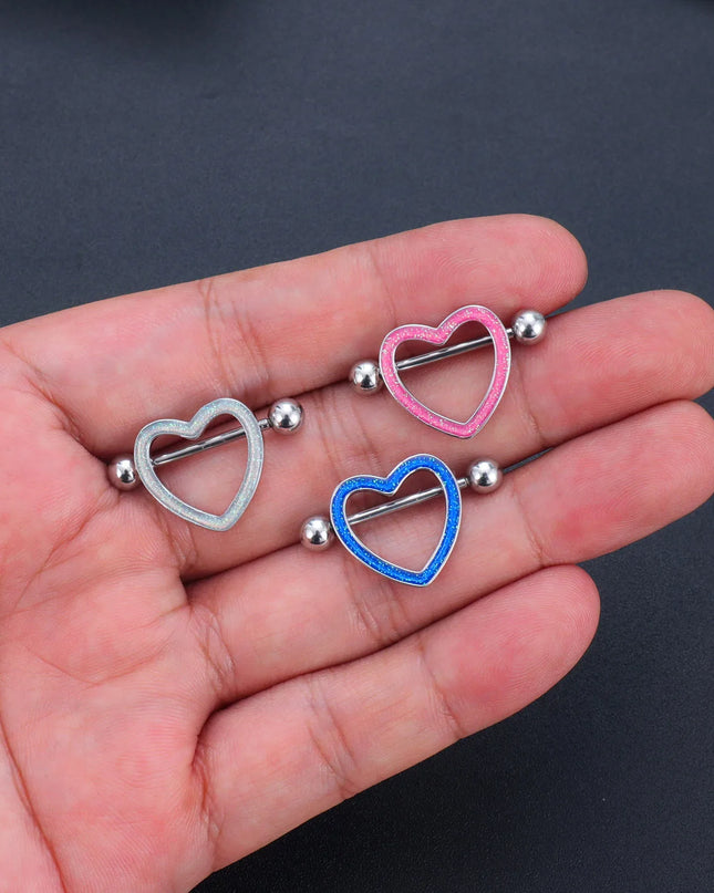 2pcs Heart Bear Dangled Nipple Piercings Screwed 14G Flower Butterfly Shield Bar Barbell Nipple Ring Piercing Nombril Jewelry