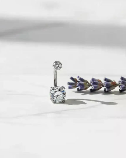 Heart Belly Button Ring Stainless Steel Sexy Navel Piercing Body Jewelry for Women Suitable for Swimwear Outfits