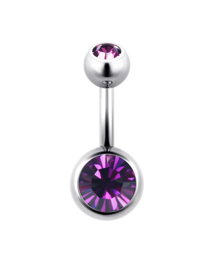 ASTM F136 Titanium Belly Button Ring 14G CZ Navel Barbell Body Jewelry 6/8/10/12mm Hypoallergenic 1Pc