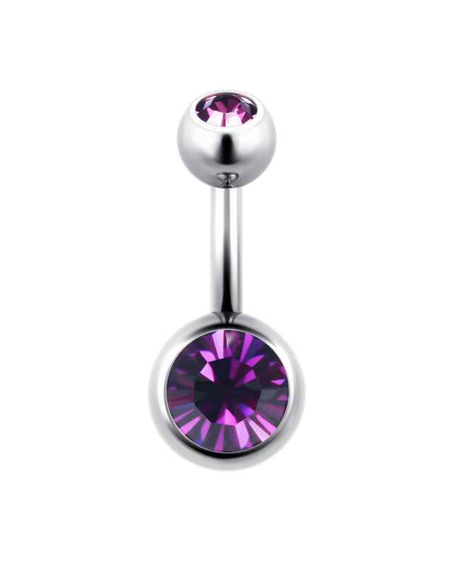 ASTM F136 Titanium Belly Button Ring 14G CZ Navel Barbell Body Jewelry 6/8/10/12mm Hypoallergenic 1Pc