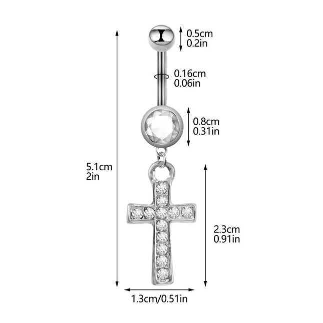 Sexy Cross Belly Navel Piercing Stainless Steel Fashion Belly Ring For Women Body Jewelry