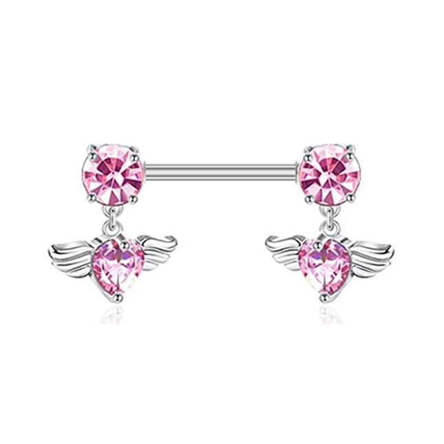 1Pcs Heart Belly Button Rings Pink 14G Women Fashion Belly Ring Dangle Cz Butterfly Punk Spider Navel Piercing Barbell Pircing