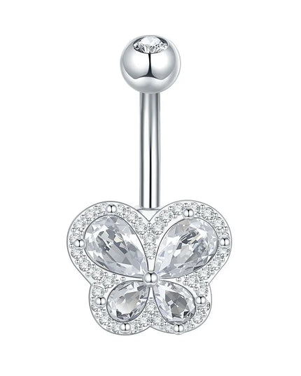  1pc Belly Button Piercing for Women Zircon Moon Butterfly Belly Button Ring Cartilage Navel Earring Jewelry Piercing ombligo