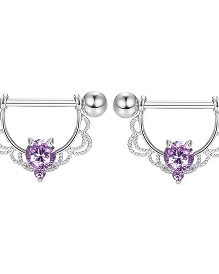 Pink Heart Nipple Piercing Barbell Set Shiny Crystal Nipple Rings Bulk For Women Flower Nippel Jewelry Pack Piercing Teton Lots