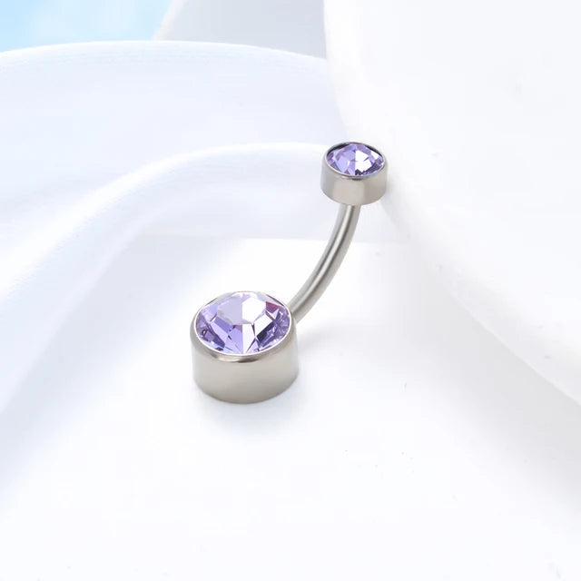 Belly Piercing Button Rings G23 Titanium Astm F136 14g Body Jewelry Internally Threaded Navel Ring Zirconia Earrings Zircon