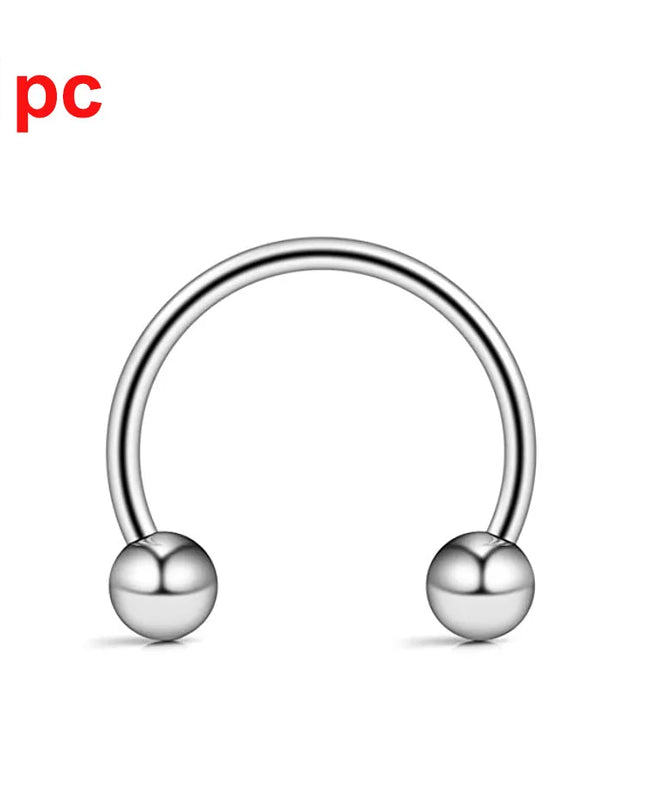 Punk C Shape Steel Nose Ring Horseshoe Lip Ring puncture Hook Clip Earrings Septum  No Allergic Body Piercing Jewelry Nose Rings