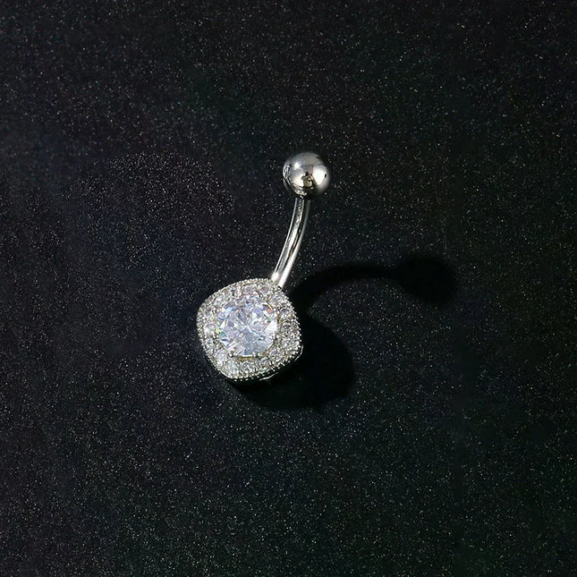 Women's Sexy Belly Button Ring Stainless Steel Navel Piercing with Butterfly Flower Design Body Jewelry