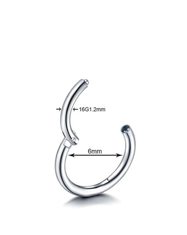 Nose Rings Septum Piercing Clicker Nose Hoops Piercings Titanium Hinged Segment Rings Helix Piercing Unisex Body Jewelry Earring