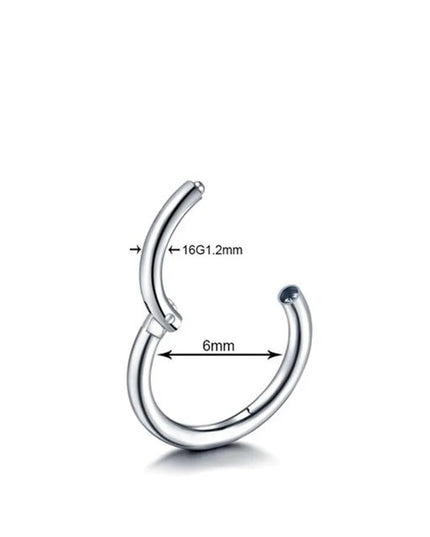 Nose Rings Septum Piercing Clicker Nose Hoops Piercings Titanium Hinged Segment Rings Helix Piercing Unisex Body Jewelry Earring