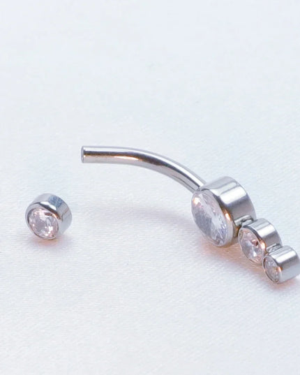 F136 Titanium Piercing belly button Septum Zircon Clicker Helix Hinged Segment belly piercing Women Charming Body Jewelry