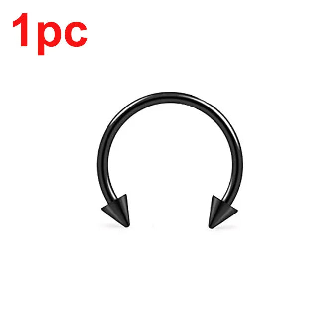 Punk C Shape Steel Nose Ring Horseshoe Lip Ring puncture Hook Clip Earrings Septum  No Allergic Body Piercing Jewelry Nose Rings