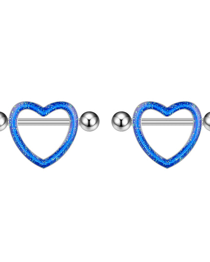 2pcs Heart Bear Dangled Nipple Piercings Screwed 14G Flower Butterfly Shield Bar Barbell Nipple Ring Piercing Nombril Jewelry