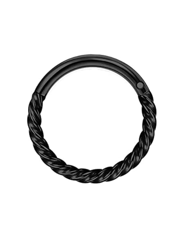 WKOUD Septum Rings Hoop Nose Ring Horseshoe Stainless Steel Cartilage Earrings Hoop Helix Tragus Septum Piercing Jewerly Black