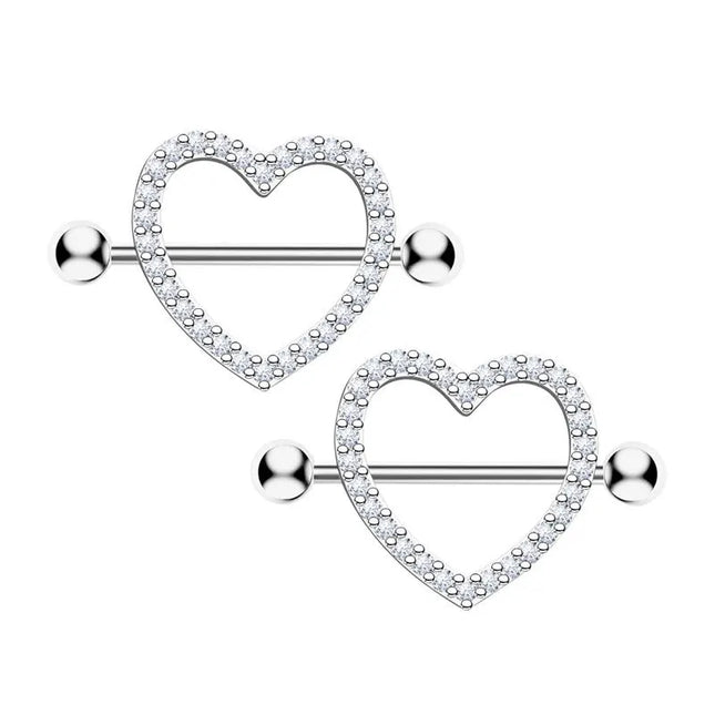 Nipple Piercing Jewelry 14G Stainless Steel Nipple Rings for Women Heart Butterfly Flower Bow Nipple Barbells