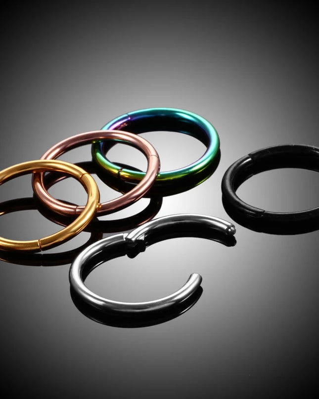 6/8/10/12mm Stainless Steel Nose Rings Hoop for Women Men 18G 16G Cartilage Piercing Body Jewelry Segment Lip Ring