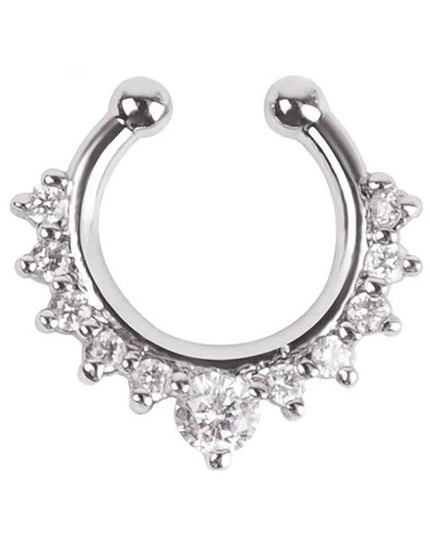 1pc New Fake Piercing Jewelry Clip On Nose Septum Ring for Women Fake Nose Rings Hoop Crysta Faux Non Pierced Nose Ring Earrings