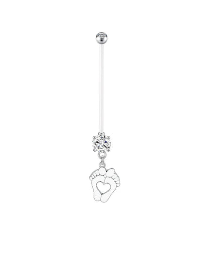 Pregnancy Belly Button Rings Long Bar 38mm Sport Maternity Flexible Bioplast Clear Navel Belly Rings Piercing Retainer Jewelry