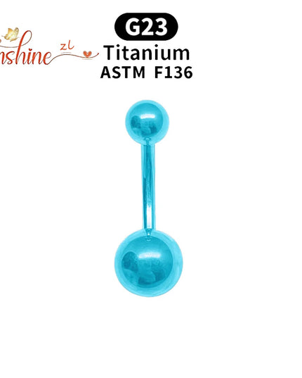 G23 Titanium 14G Belly Button Rings Zircon Highly Polishing Threaded Eyebrow Nails ASTM F136 Body 1pcs Wholesale Belly Button