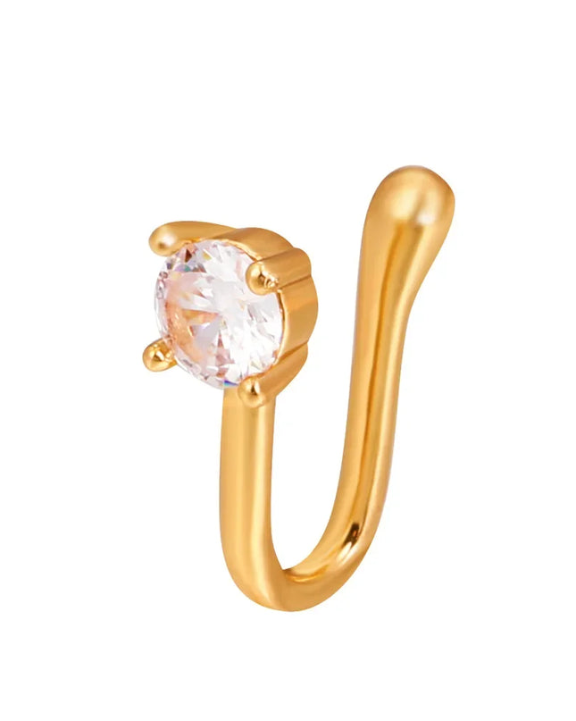 Fashion Nose Ring Charm Crystal Butterfly Pentagram Nose Ring Women Fake Piercing Clip on Nose Ear Rings Body Jewelry