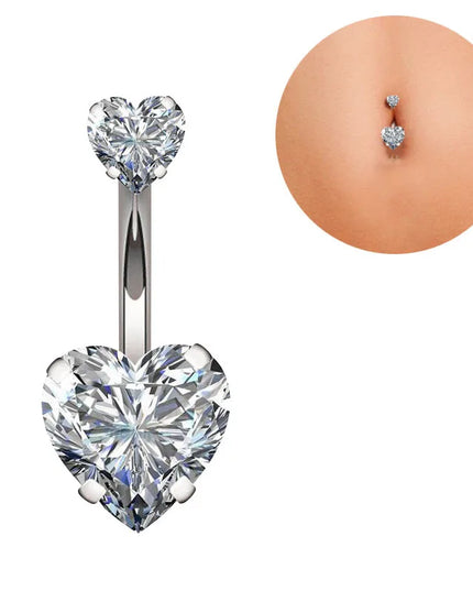 Steel Belly Button Rings for Women Girls Crystal Piercing Navel Ring Bar Drop Dangle Body Belly Navel Fashion Body Jewelry