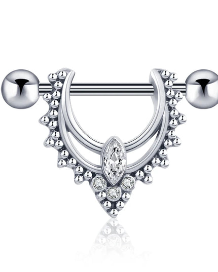 1 Pair Heart Barbell Nipple Ring Piercing Helix Piercing Sexy Nipple Jewelry High Quality Zircon Nipple Rings For Women Oreja