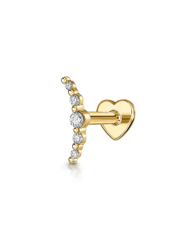 AIDE Heart Round Ball Flat Helix Piercing Earring 925 Sterling Silver Ear Studs Geometric Zircon Exquisite Trinket Studs Aretes