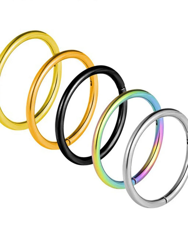 Nose Rings Septum Piercing Clicker Nose Hoops Piercings Titanium Hinged Segment Rings Helix Piercing Unisex Body Jewelry Earring