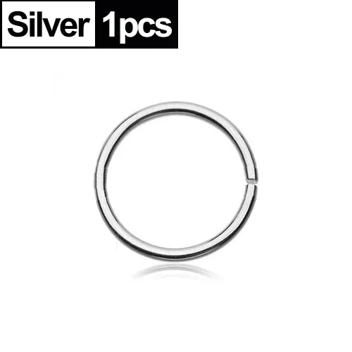 1/2pcs Nose Ring Clips Septum Ring Hoop Cartilage Tragus Helix Small Piercing Nose Rings  For Women Body Jewelry Accessories