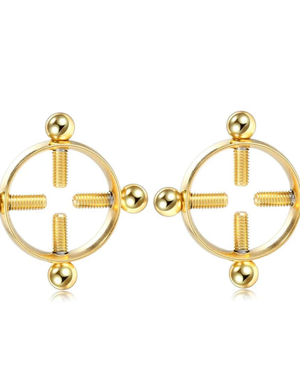 2pcs/lot Steel Round Screw Faux Nipple Clip Rings Sexy Piercing for Women Non Piercing Fake Breast Nail Shield Ring Jewelry Gift