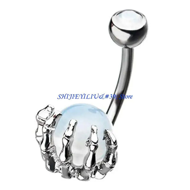 E21F Surgical Steel Belly Button Rings Colorful Gemballs Navel Rings Piercing Jewelry