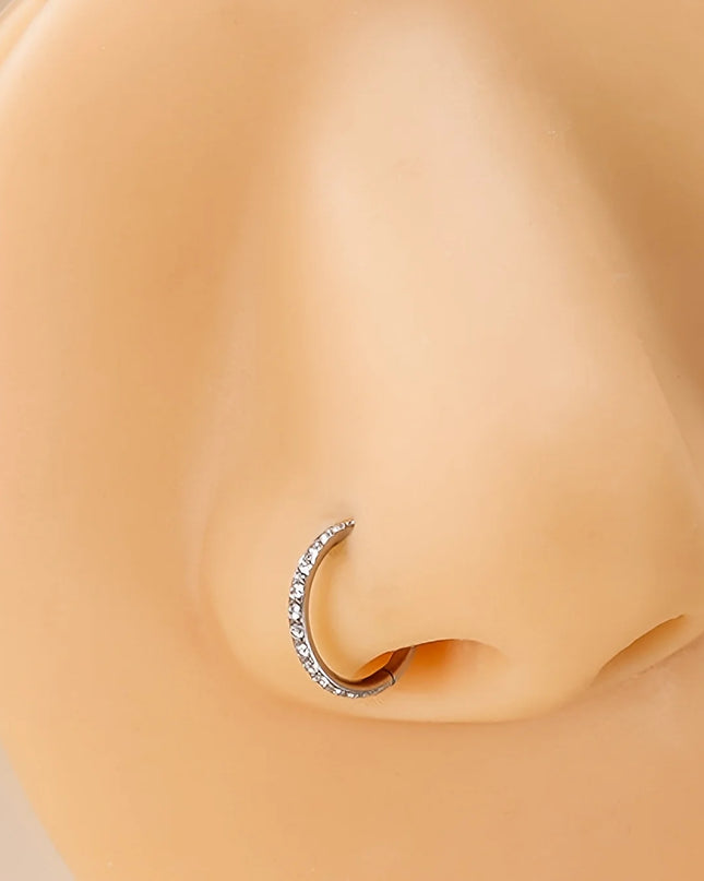 1pc 20G Nose Ring Earrings, Stainless Steel Hypoallergenic Piercing Jewelry, Fashionable Minimalist Retro Chic