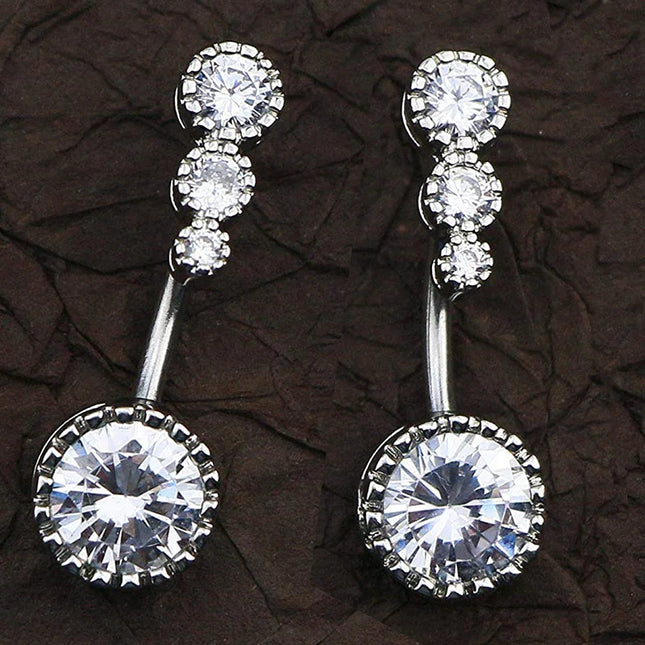 2023 Zircon Belly Button Rings for Women Girls Sexy Piercing Navel Ring Bar Drop Dangle Belly Navel Rings Ashion Body Jewelry