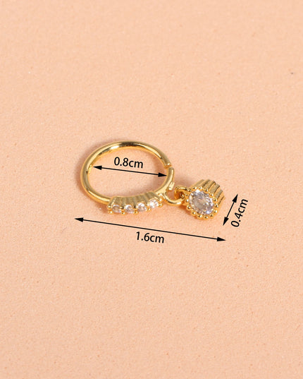 Nose Rings Hoop for Women Men Body Piercing Jewelry Cartilage Earring Nose Dangling CZ Cross Crown Starfish Dangle Nose Ring