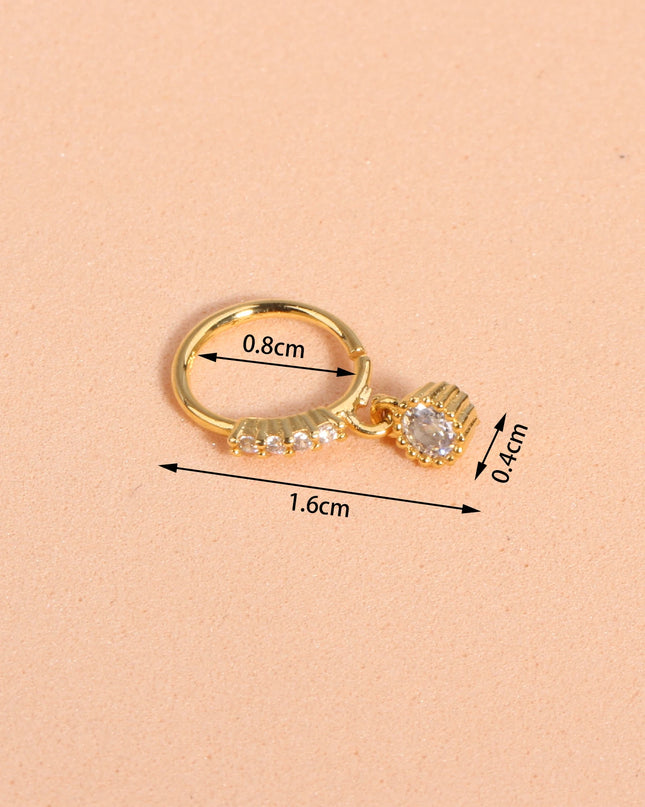 Nose Rings Hoop for Women Men Body Piercing Jewelry Cartilage Earring Nose Dangling CZ Cross Crown Starfish Dangle Nose Ring