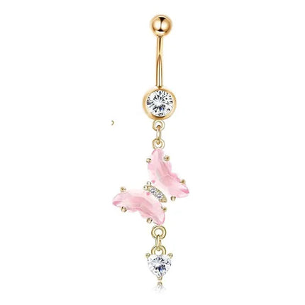 Bobisty Navel Rings for Women Navel Stainless Steel Snake Evil Eye Heart CZ Belly Button Navel Rings Belly Piercing Jewelry