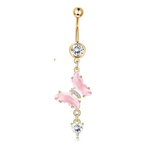 Bobisty Navel Rings for Women Navel Stainless Steel Snake Evil Eye Heart CZ Belly Button Navel Rings Belly Piercing Jewelry