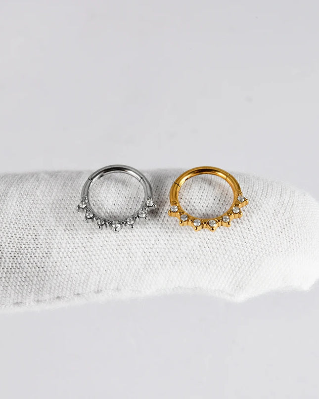 Stainless Steel Hinged Star Septum Clicker Nose Hoop Ring Flower Ear Tragus Stud Catilage Daith Helix CZ Earrings Piercing 16G